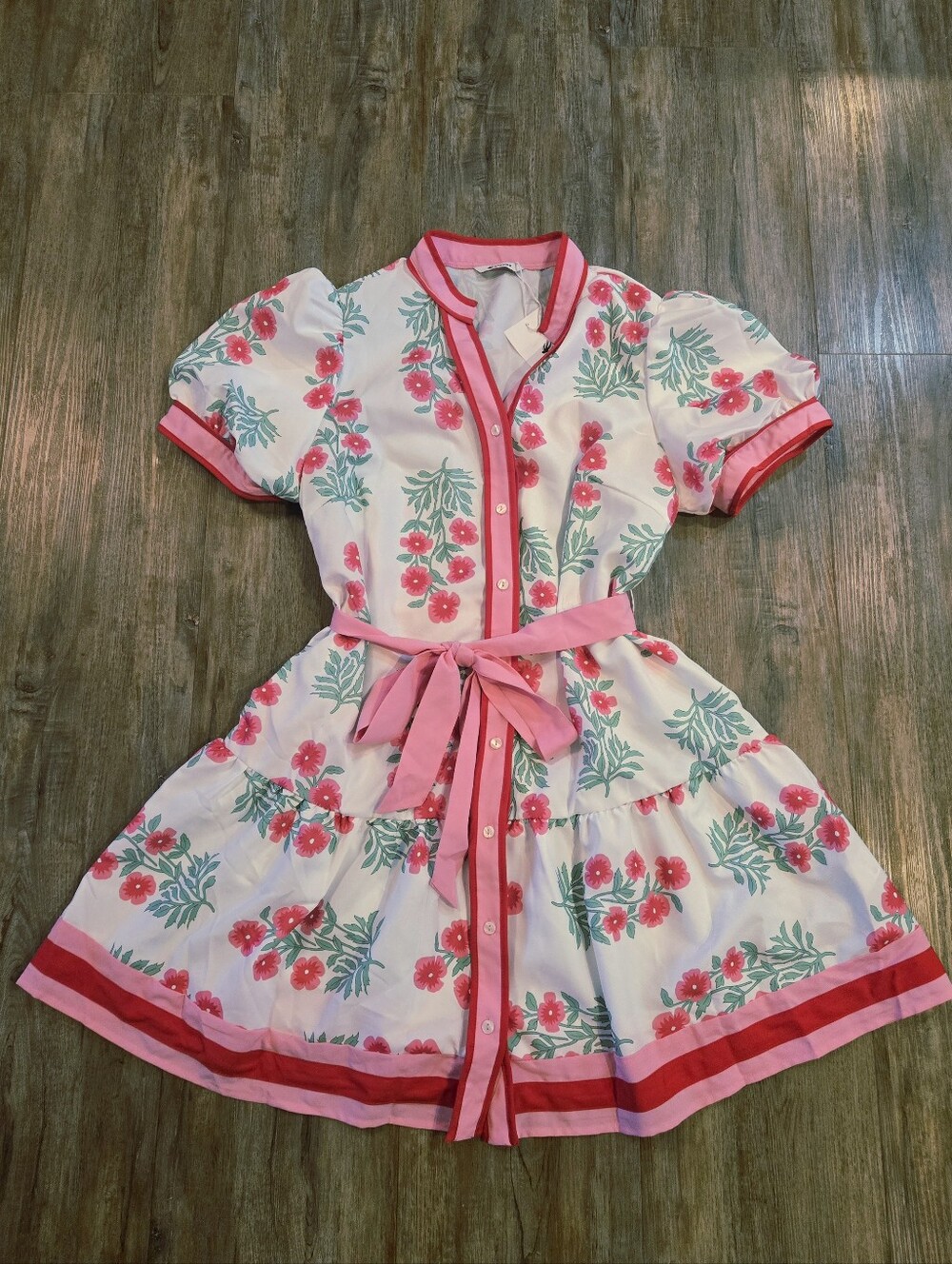 Wenrine Floral Mini Dress with Belt